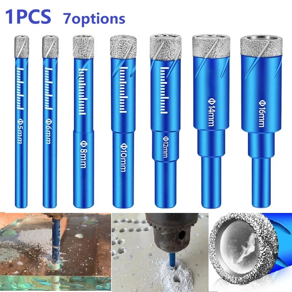 

Brazed Dry Drilling Bit Porcelain Cup Saw Ceramic Marble Granite Tile Hole Opener Hole Saw Cutter 6-16mm Round Shank