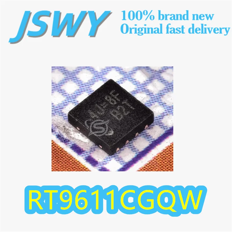 

(5/50 pieces) RT9611CGQW Original RT9611 Silk-Screen 4J= Package 8-WDFN Synchronous Rectification Buck MOSFET Driver Electronics