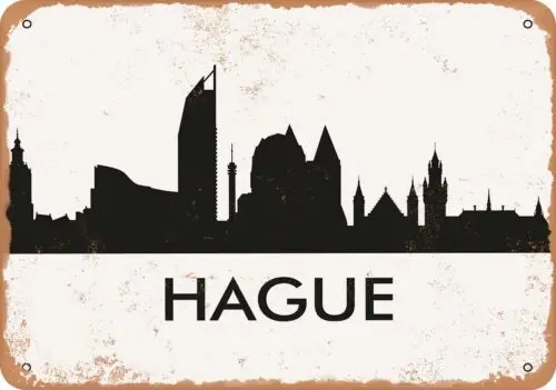 Metal Sign - Hague Skyline - Vintage Look