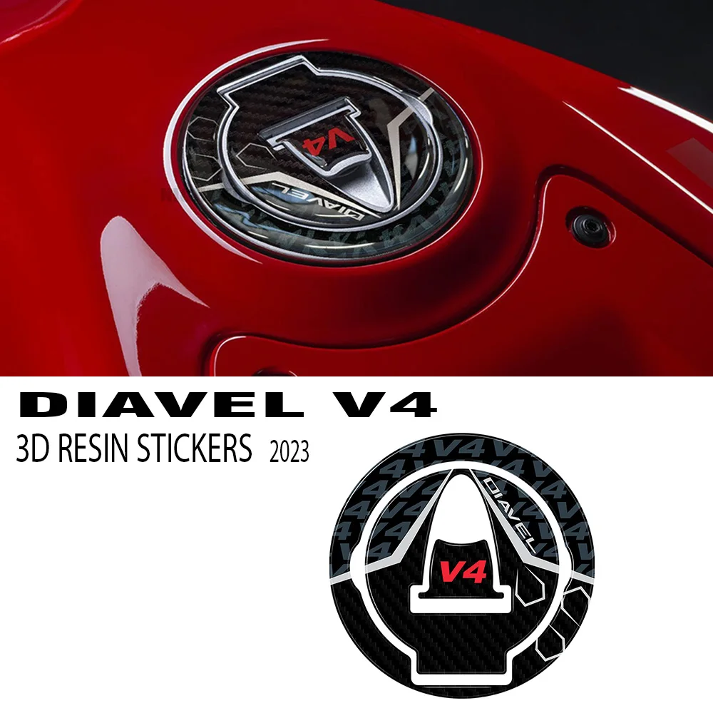 For Ducati Diavel V4 2023 Motorcycle Accessories Fuel Cap Protection 3D Gel Epoxy Resin Sticker Kit