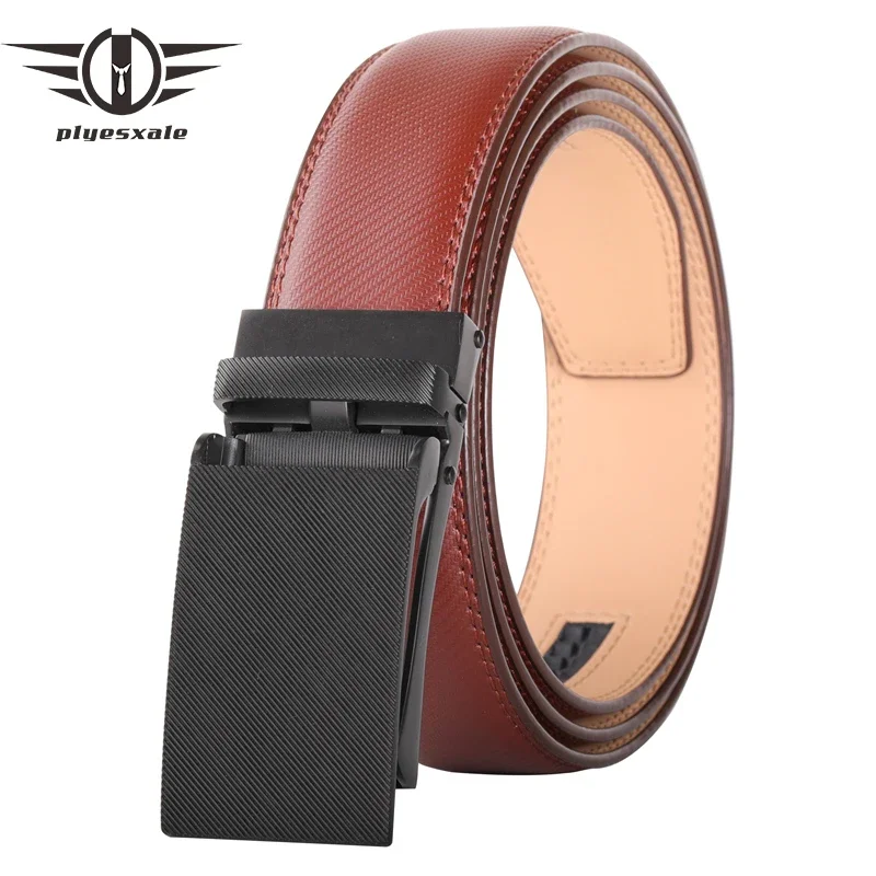 

Black Red Brown Men Belt Genuine Leather Luxury Brand Mens Belts Casual cinturon hombre Men's Automatic Belt 3.5cm Width B399