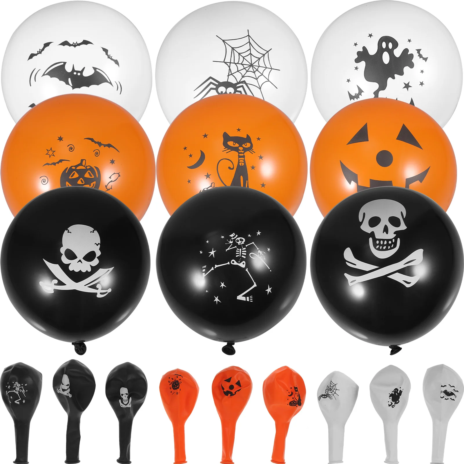 100 Pcs Halloween Party Decorations for School Office Balloon 12 Inch Latex Adults Decorative Community Kids