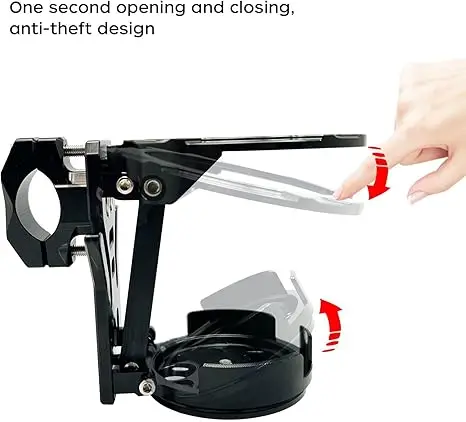 Universeller faltbarer Motorrad-Getränkehalter, Anti-Shake, 360° drehbar ° Drehbarer Getränkehalter für Lenker für Motorrad, Fahrrad, ATV, UTV, Roller – Detail 7
