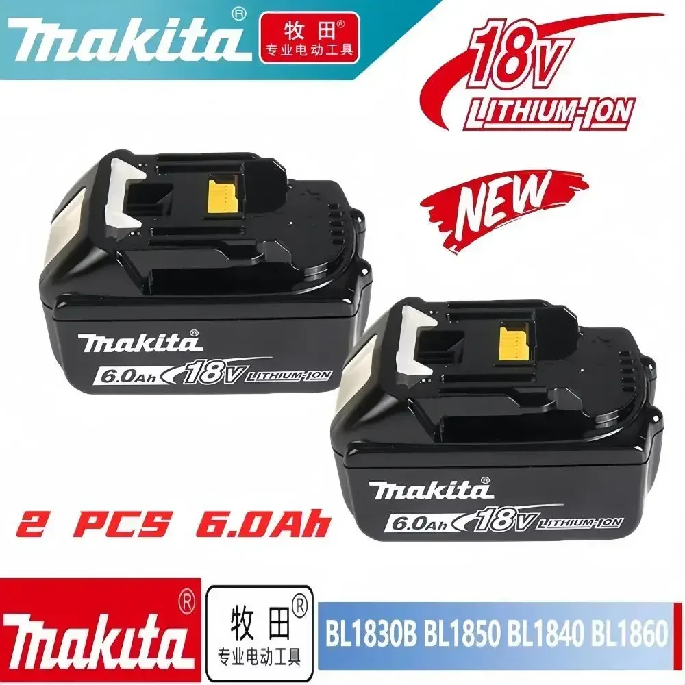 

100% Original Makita Rechargeable Power Tool Battery, Replaceable LED Lithium-ion, 6.0 Ah 18V LXT BL1860B BL1860BL1850 BL1830