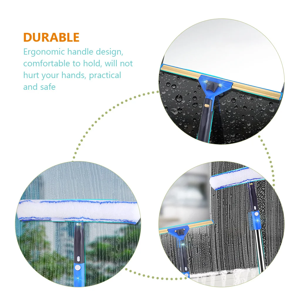 Glass Cleaning Scraper Microfiber Window Scrubber Pole Car Cleaner Squeegee Kit Extendable Tool Mirror Washing Scrapper