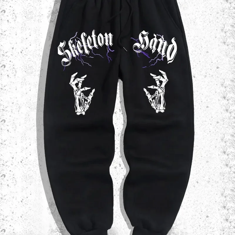 

Street Hollow Handprint Printed Waist Sweatpants Are Suitable for Outdoor Sports and Leisure Pure Cotton Neutral Jogging Pants