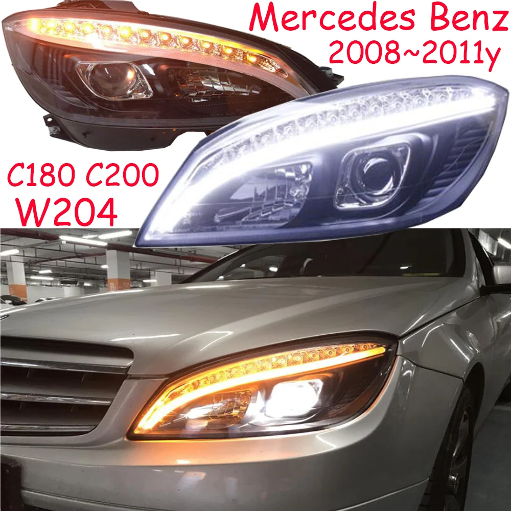 

2008~2011y car bumper head light for Mercedes Benz W204 headlight C180 C200 LED DRL hid xenon/Halogen bulb for W204 headlamp