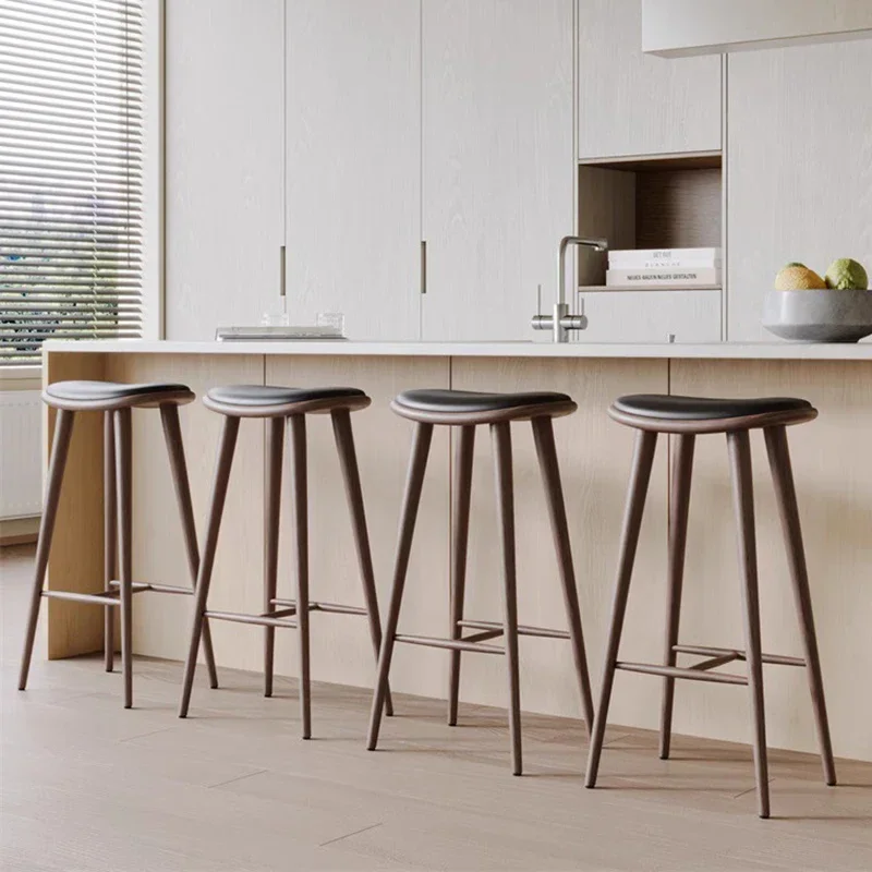 

#v High Nordic Bar Stools Modern Wood Outdoor Black Leather Bar Chair Mainstays Velvet Kitchen Cadeiras De Jantar Furniture Chai