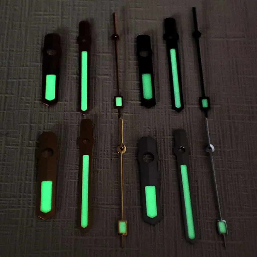NH35 Hands rectangular green luminous rose gold precision watch accessory suitable for NH35 NH36 NH38 7S 4R movements