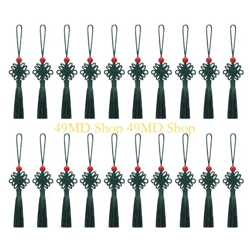 49MD Chinese Interlaced Drop Hangings for Crafts, 20 Piece Cord Set for Gift Wrapping, Sewing Trim and Display Projects