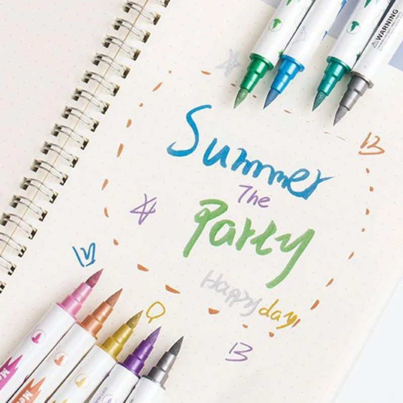 Glitter Marker สำหรับสมุดระบายสีโรงเรียนการออกแบบโปสเตอร์ DIY Scrapbooking Journal