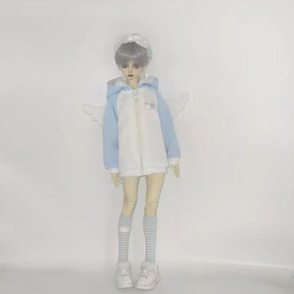 Nuevo traje de ropa para muñeca 1/4 1/6 para muñeca Bjd de 45/30cm, chaqueta de Ángel con calcetines a rayas, juguetes para niñas, accesorios para muñecas de moda