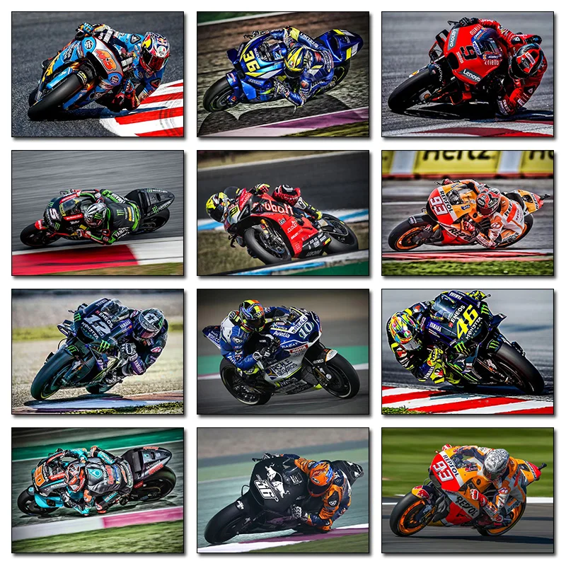 Moto Gp Racing Posters Classic Motorcycle Sports Competition Canvas Painting Prints Wall Art Picture for Living Room Home Decor