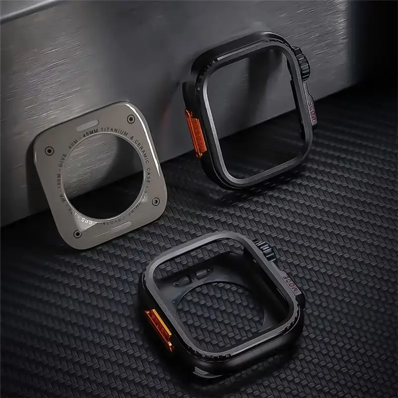 

Металлический корпус для часов ABSK-45MM для Watch Series 9, 8, 7, 5, 6, 4, SE 45 мм, спортивный защитный бампер для ультра-защиты