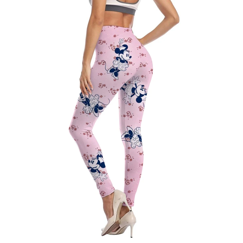 Women Gym Leggings Disney Mickey Mouse Minnie print Mujer Push Up Booty Pants Scrunch Sports Fitness High Waist Workout Yoga