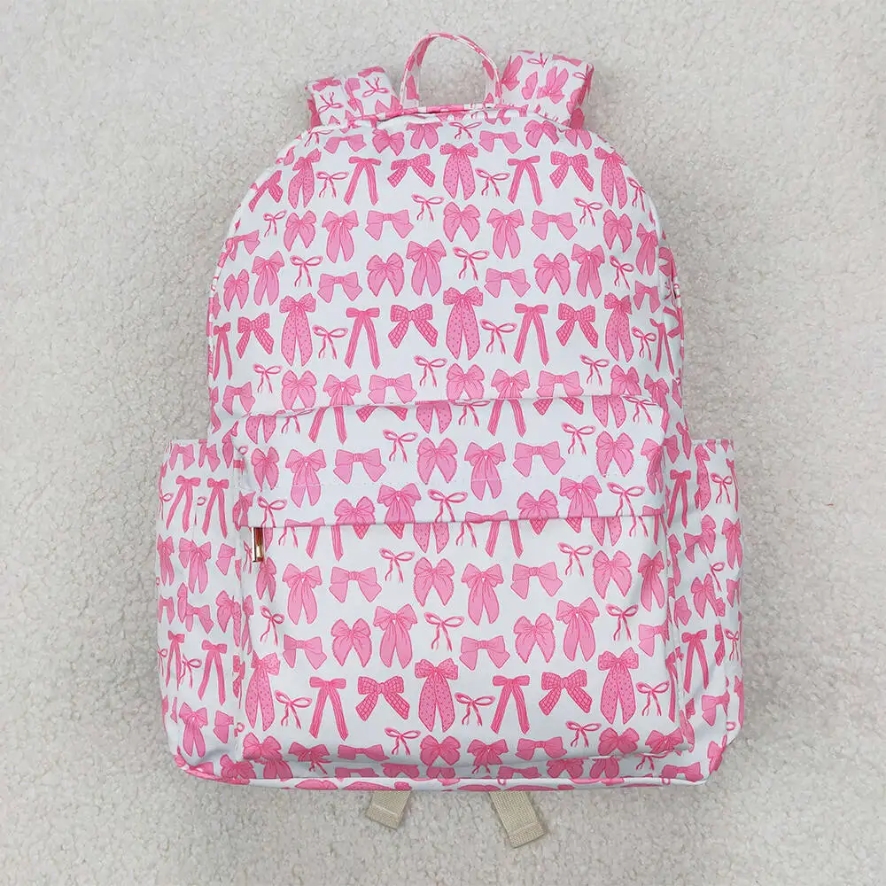 

Children's Pink Bow Backpack for Girls School Bag with Bow Design Kids' Educational Accessories13*5*17 inches