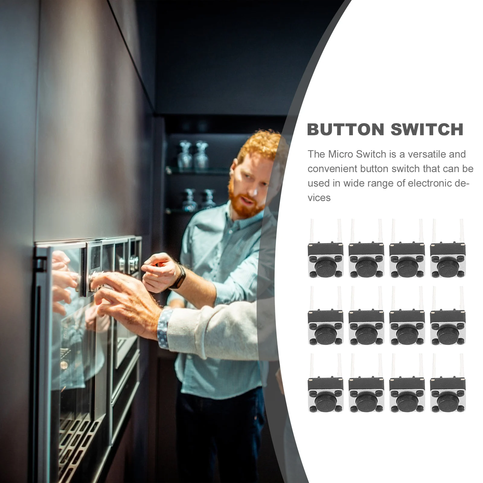 

100 Pcs Tactile Push Button Switch | Momentary Black Buttons for Arduino & Breadboard | Stable Trigger Electronic Switches