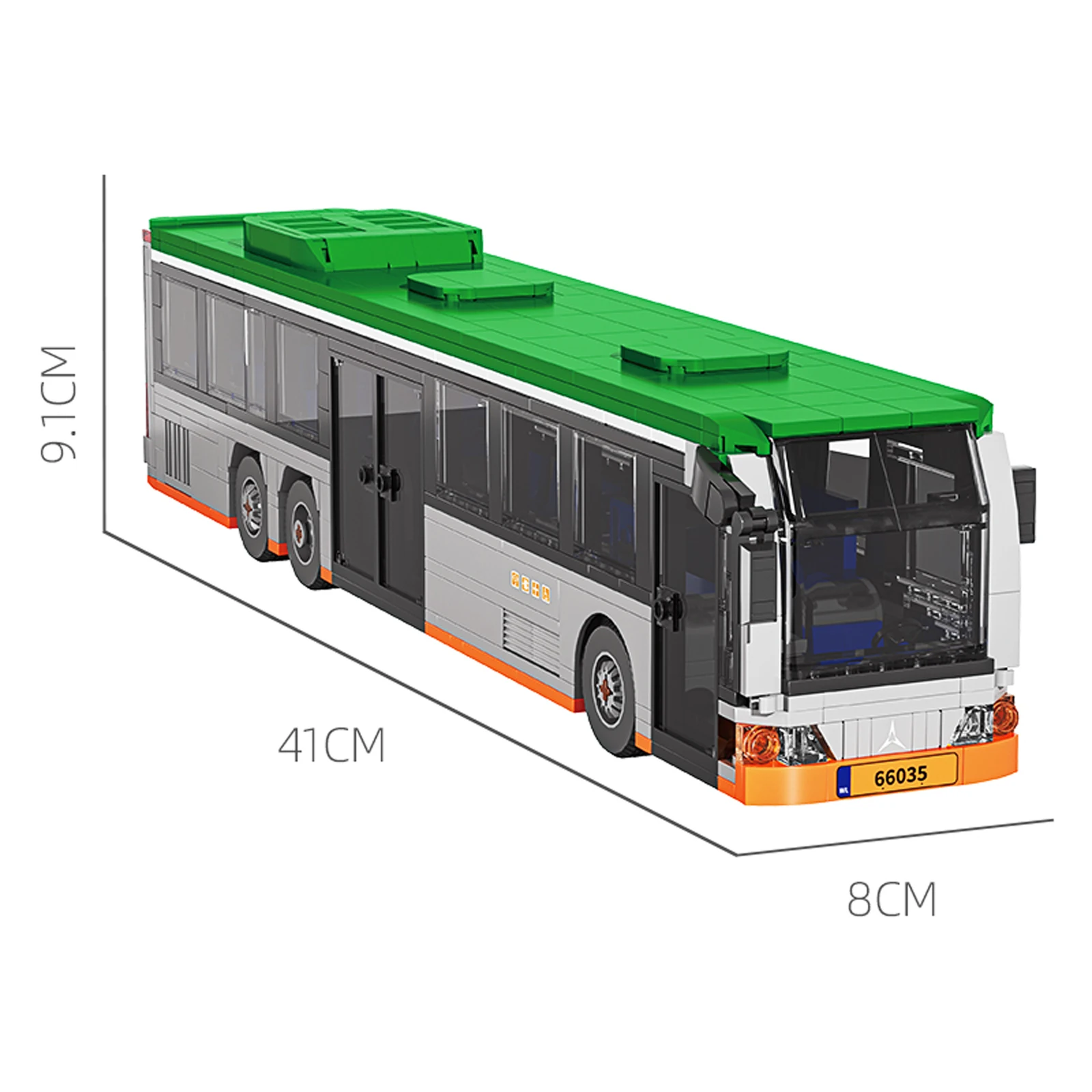 712PCS City Extended Bus Model Bouwstenen DIY Transport Kit met bewegende wielen voor kinderen Verzamelaars Woondecoratie
