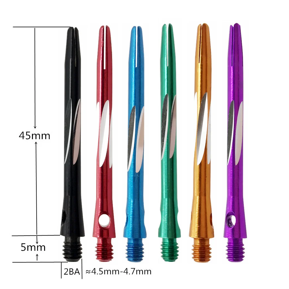 6pcs Aluminium Alloy Shafts 48Mm Medium Length Smooth Grip Compatible With 2Ba Thread Flights Dart Accessories Rod Outdoor