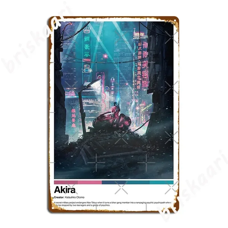 Akira Anime Poster Metal Sign Wall Mural Party Plates Retro Tin sign Poster
