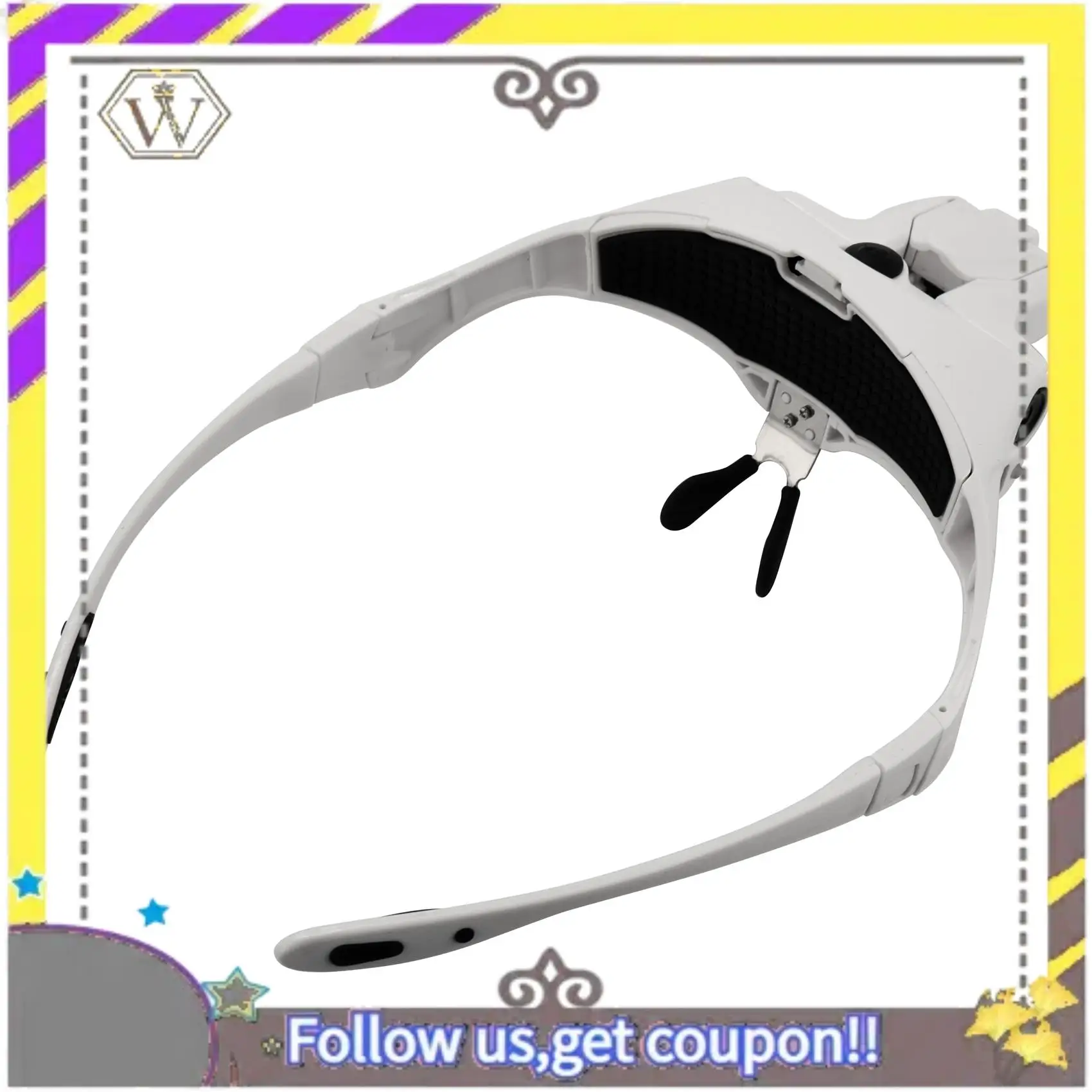 

AU33-2X Hands Free Headband Magnifying Glass, USB Charging Head Magnifier With LED Light 5 Lenses 1.0X 1.5X 2.0X 2.5X 3.5X