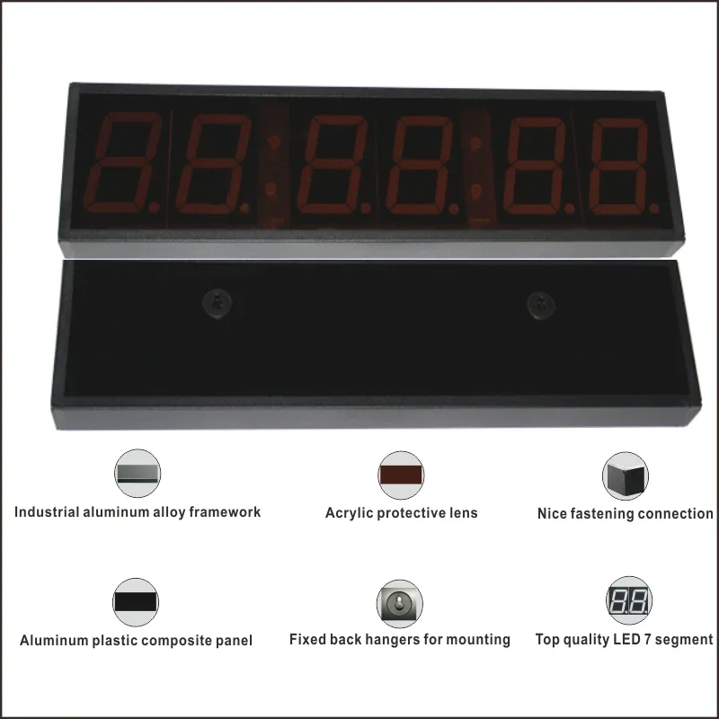 Decoration Modern Design Time Date Light Emitting Diode Clock Display White
