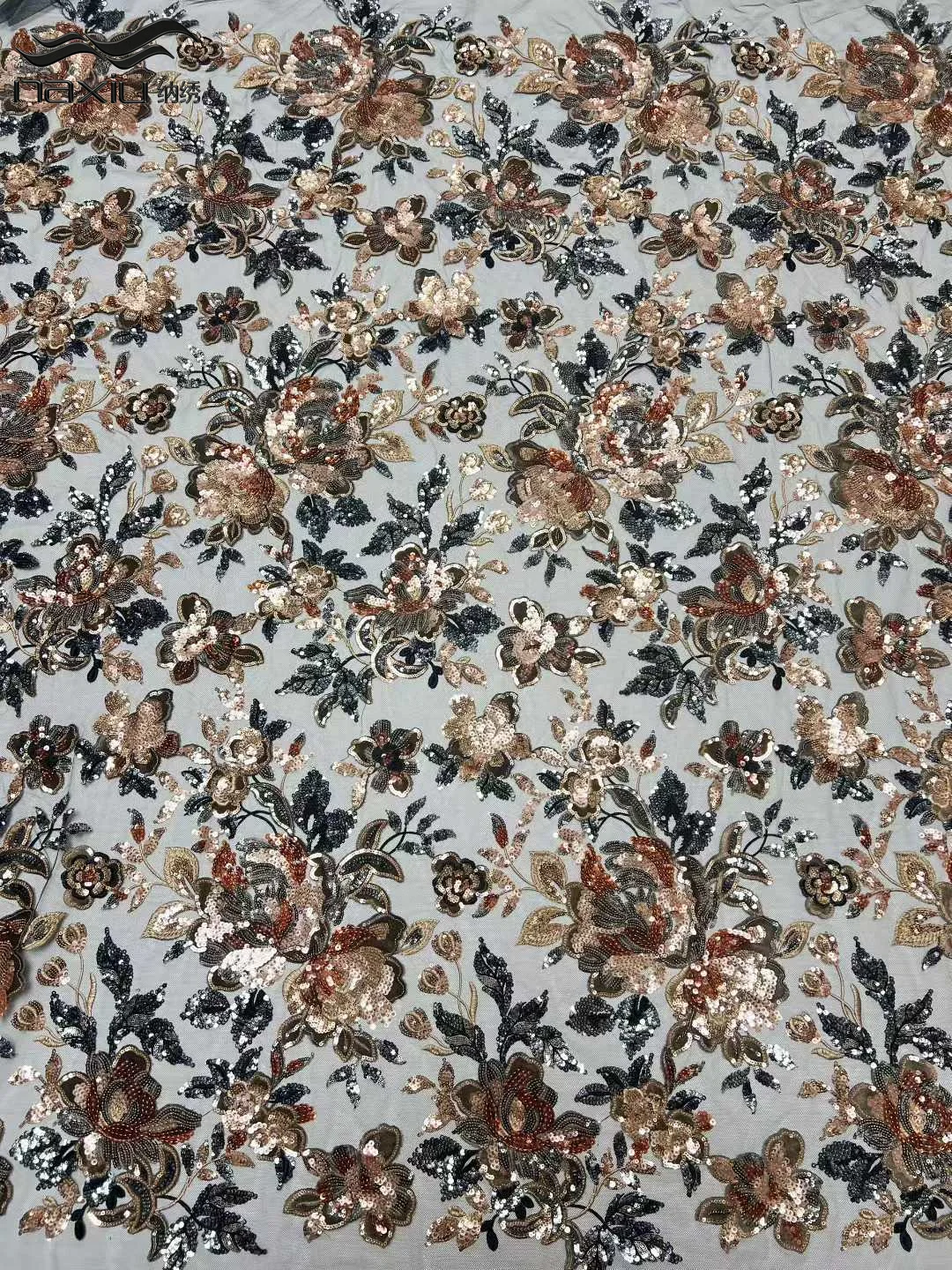 

Madison Gold Lace Fabric High Quality Nigerian Sequins Beads Lace Fabric French Laces Fabrics for Party Dress Sew 5 Yards