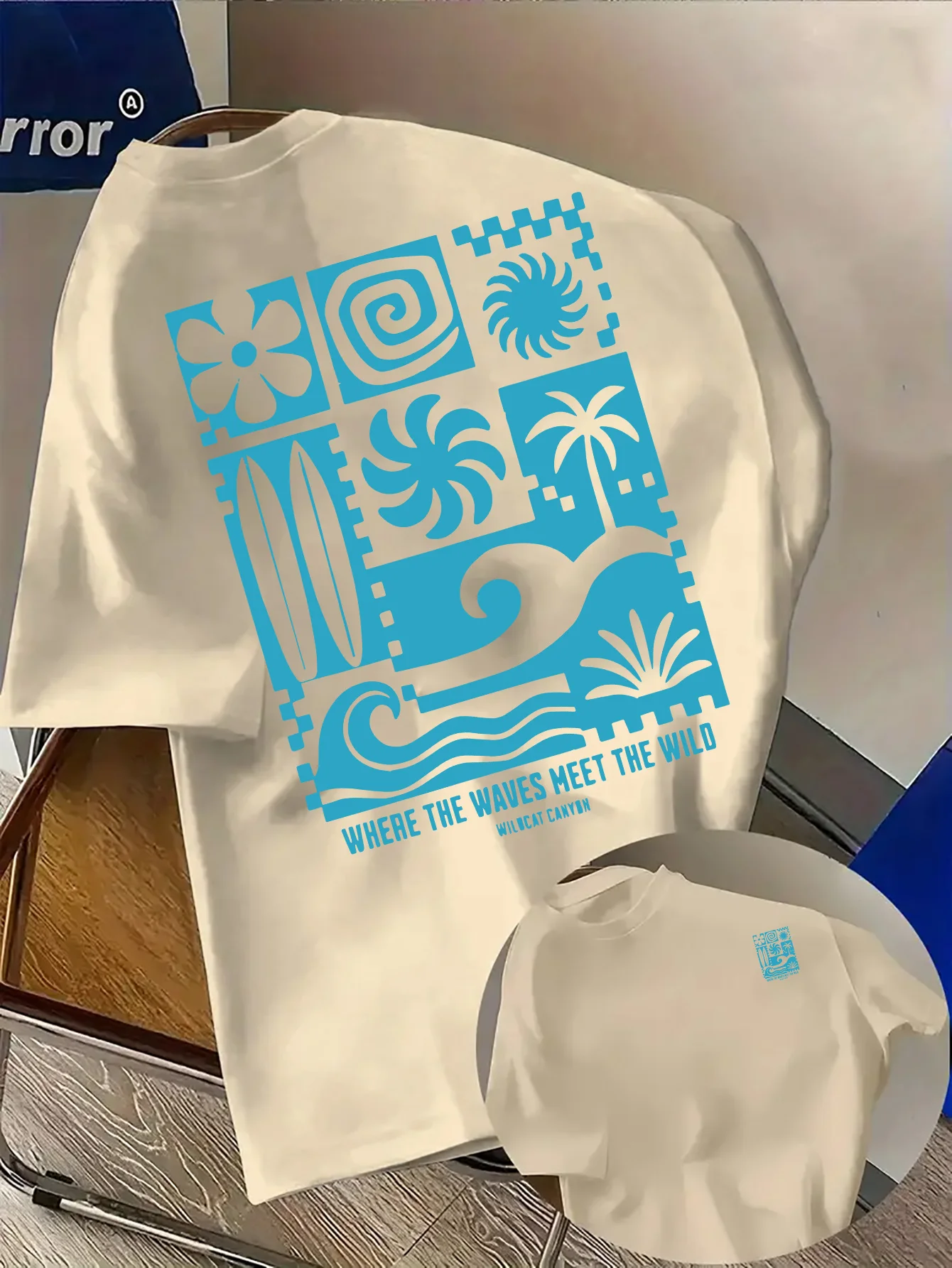 Tropical Beach Themed Graphic Tee for Men Breathable 100% Cotton Perfect for Summer Streetwear and Vacation Vibe