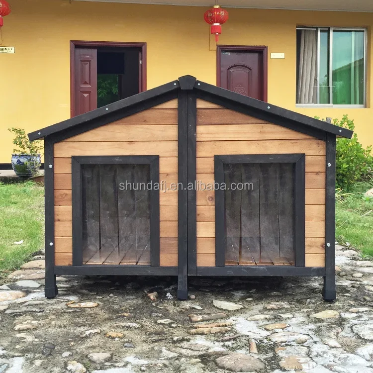 

SDD012L Heavy Duty Large Dog Kennel Wood Dog Houses Outdoor Weatherproof Dog Houses