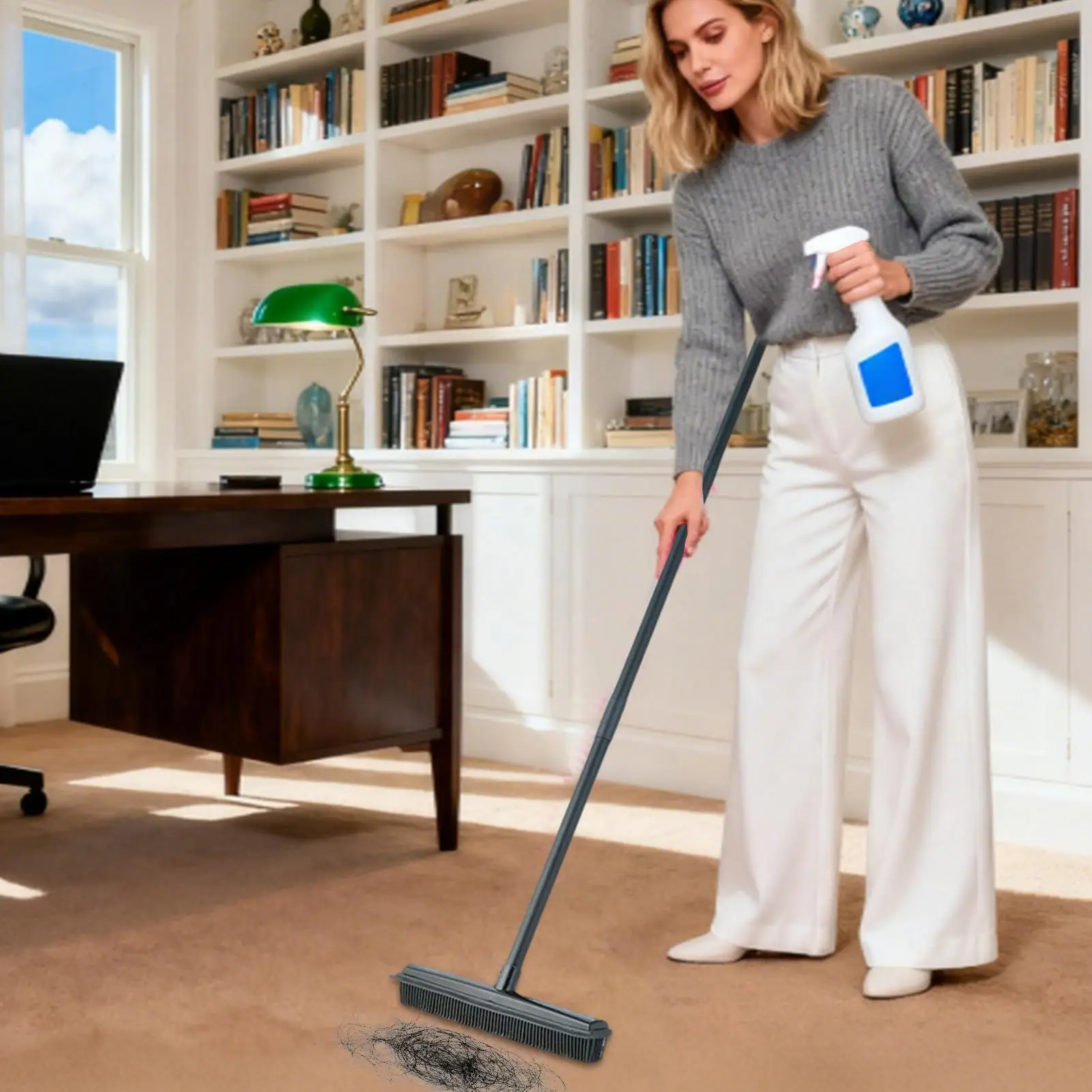 

Carpet Brushes For Cleaning Long Handle Scrubber Carpet Rake For Pet Hair Removal For Floor Shower Bathroom Bedroom Living Room