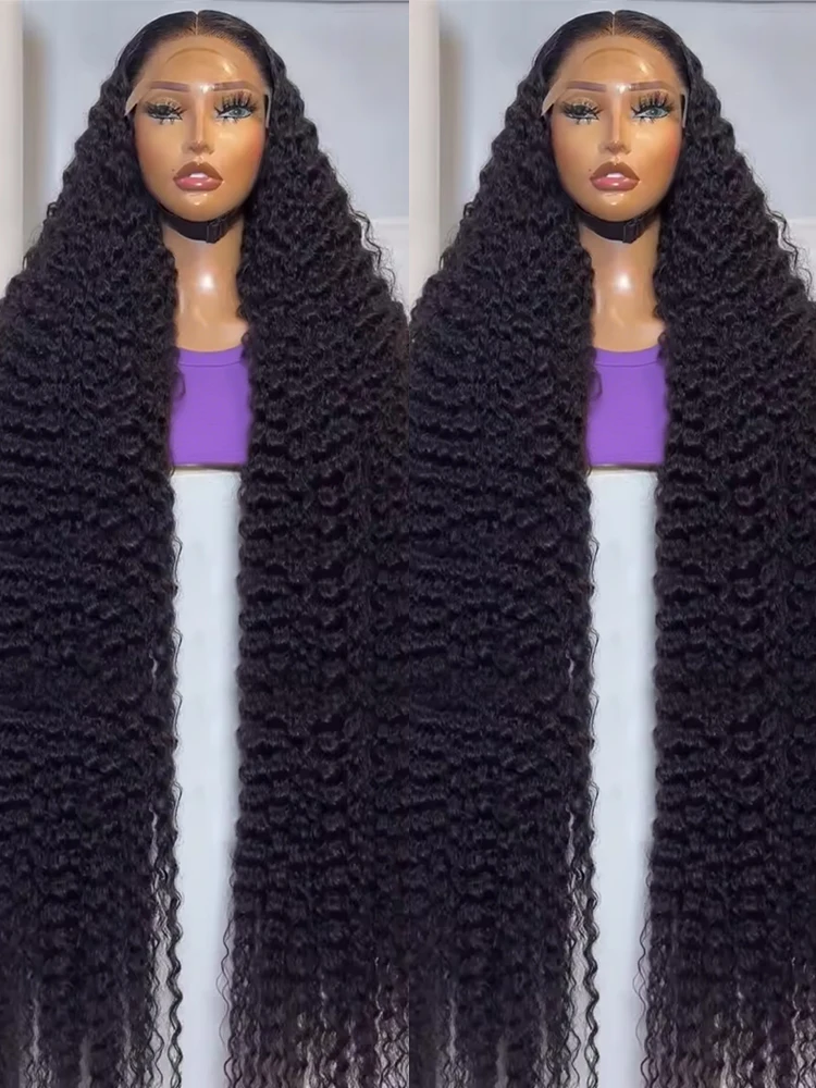 

Парик из натуральных волос с HD-кружевной передней частью 13x6, глубокая волна, 300% плотность, 40-46 дюймов, бразильские кудрявые парики 13x4 для женщин