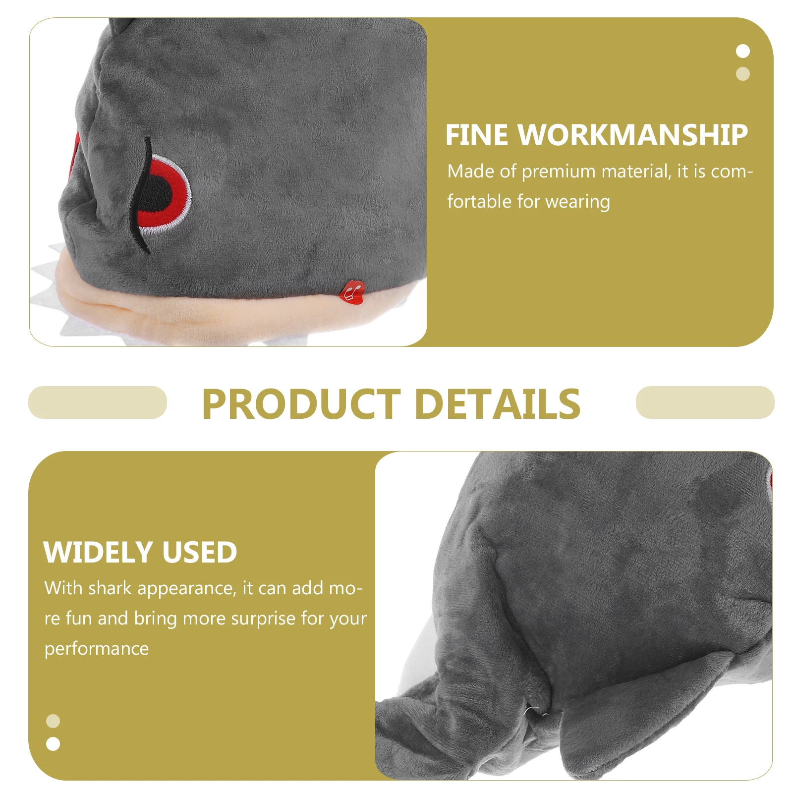 Cappello da squalo elettrico premium con 72 brani, divertente design in movimento per bambini, regalo di compleanno, festa di carnevale, spettacolo teatrale, animale