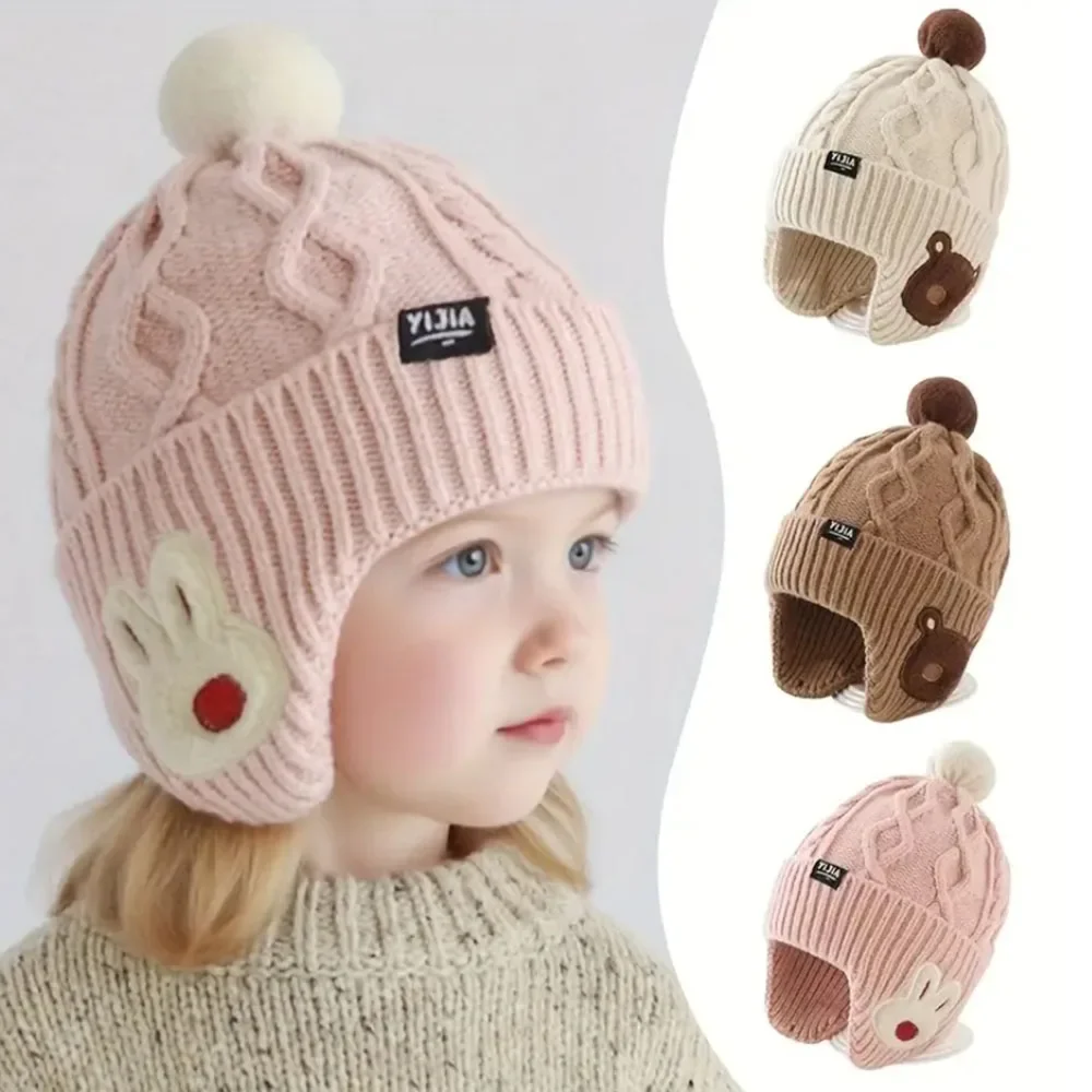 

Kids' Winter Hat with Ear Flaps - Soft Warm Knit Beanie for Boys & Girls -5 Years Comfortable Headwear Outdoor Playwear