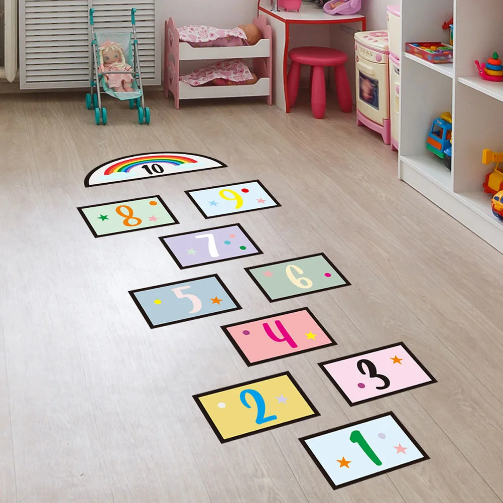 

Numbers Jump to The Grid Play Room Wall Decals Child Floor Sticker for Kids Stickers Color Children's Game Classroom