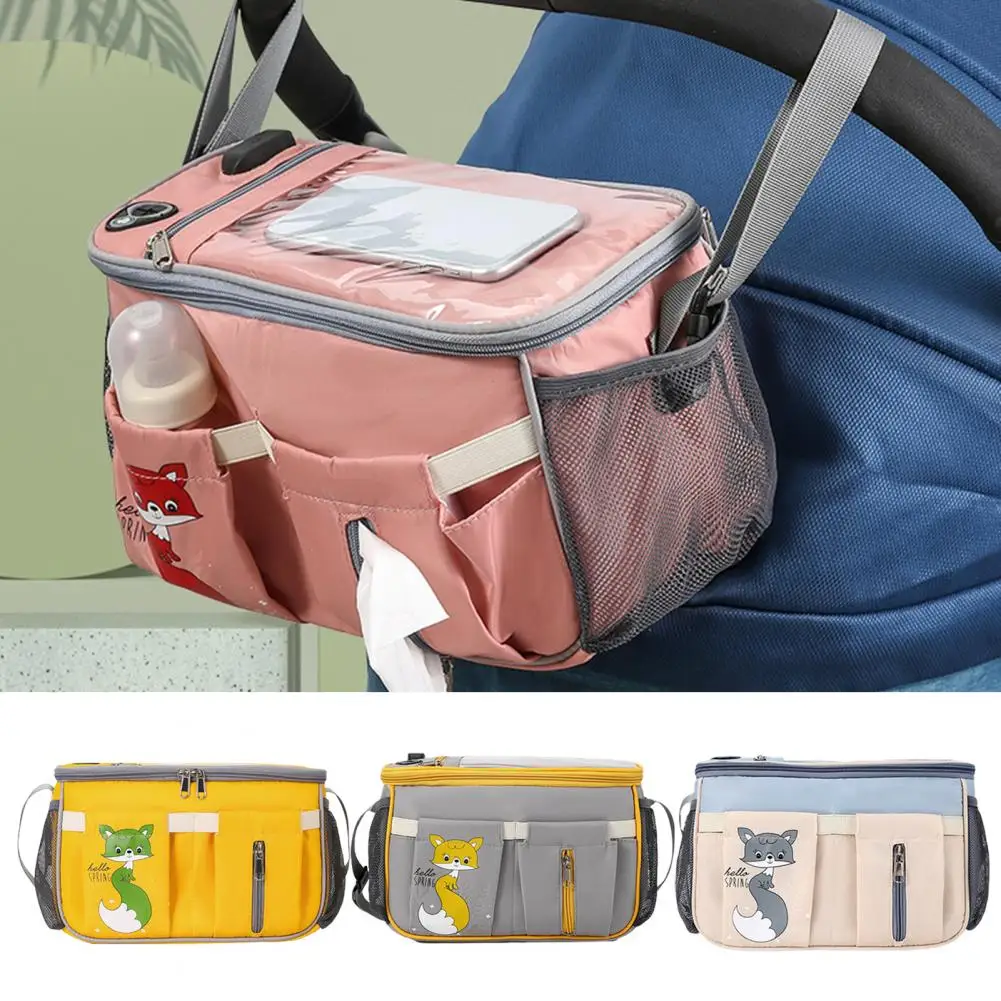 

Baby Stroller Organizer Bag Cartoon Pattern Large Capacity Multifunctional Mummy Bag Baby Car Bag Diaper Bag for Outdoor