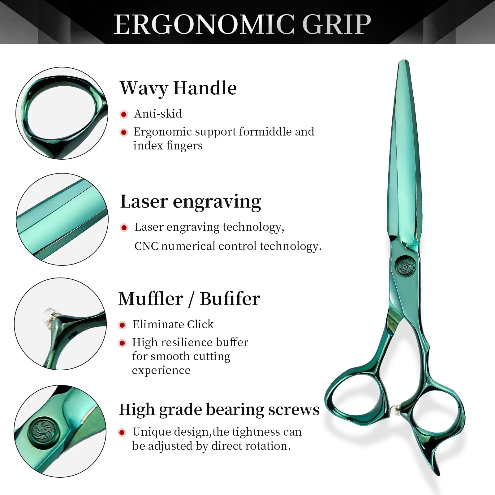 6.0 Inch VG10 Steel Fashion Beauty Barber Hair Scissor  First-grade Quality Hairdressing Scissors Straight Hot Sale Easy To Cut