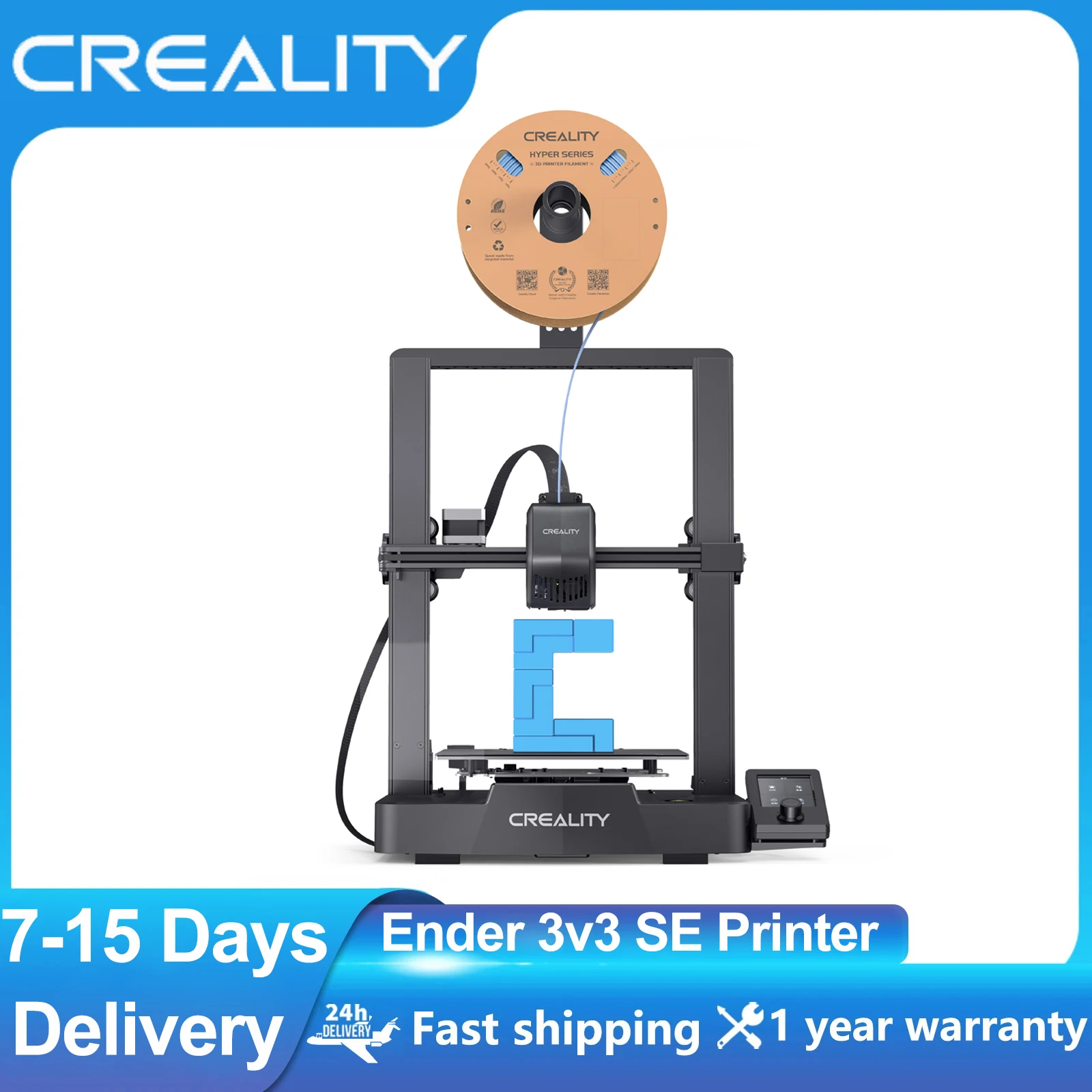 קרישיות Ender-3 V3 se 3d מדפסת אוטומטי החלקה 250 שחול ישירה מ"מ\שנייה מהירות הדפסה מהירה יותר מהירות הדפסה כפול z ציר