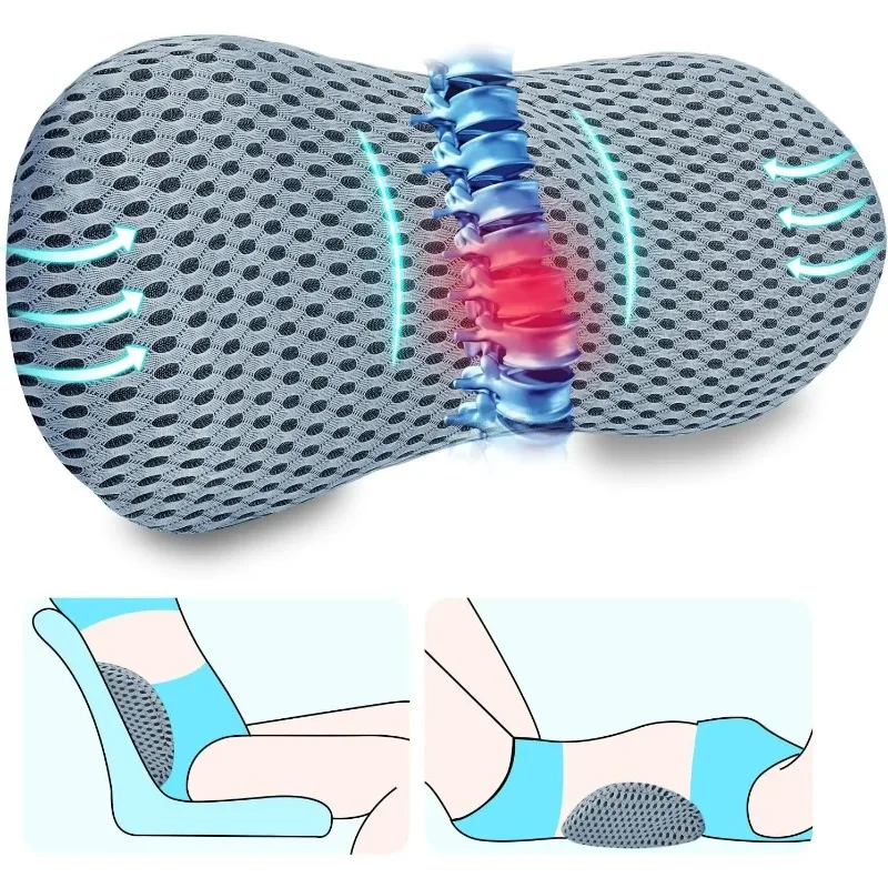 Lendenkissen Ergonomisches Memory-Schaum-Lendenkissen Atmungsaktives Rückenkissen für Bürostühle und Autositze – Detail 8
