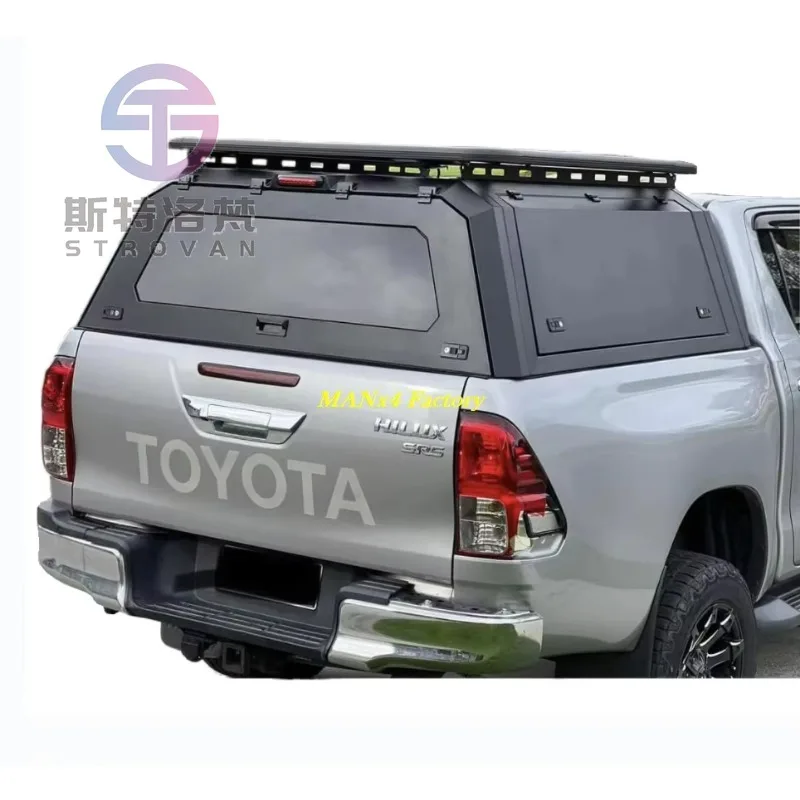 

STLF Steel MANx4 Classical Appearance Aluminum Pickup Canopy Bed Cover for Hilux 2005+ Pick Up Trucks