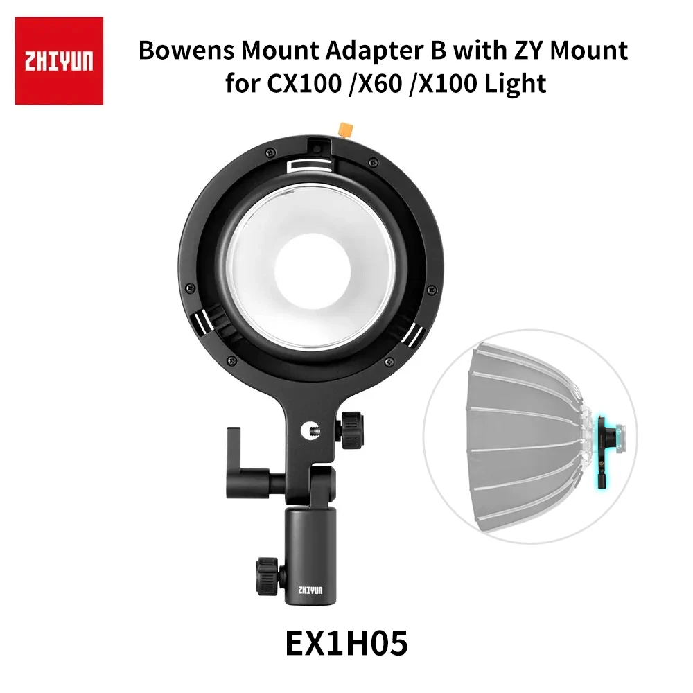 

ZHIYUN EX1H05 Bowens Mount Adapter B with ZY Mount for CX100 / X60 / X100 Light Accessories