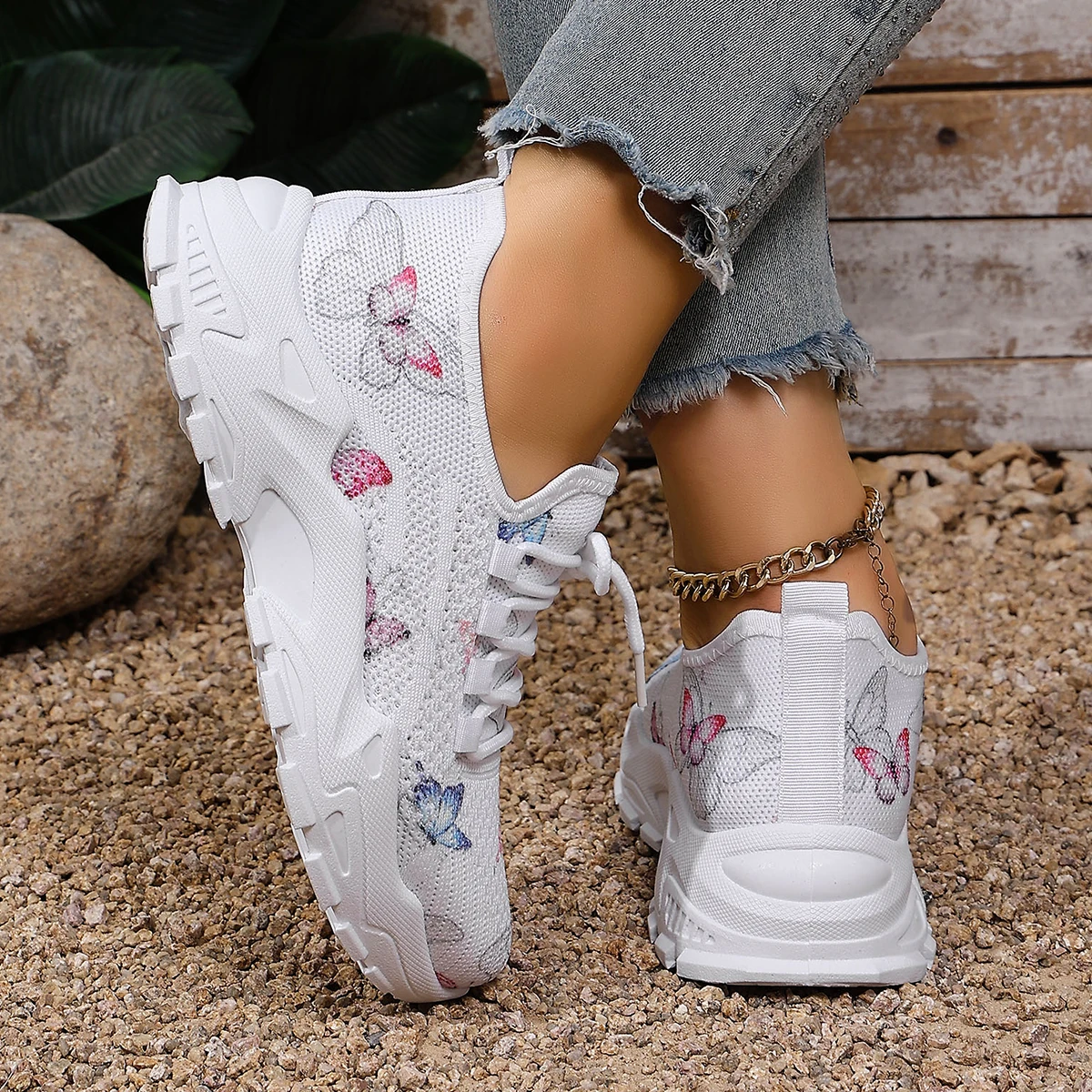 Zapatillas deportivas para mujer: ligeras, transpirables, informales, con suelas suaves y antideslizantes.