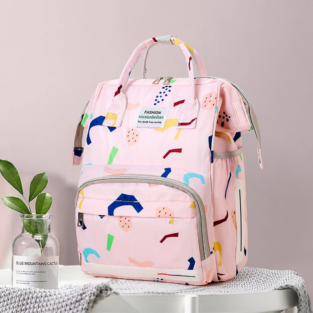 2024 New Large Capacity Mother Child Mom\'s Bag Outdoor Waterproof Oxford Fabric Backpack Baoma Baby Walking Bag Multi functional