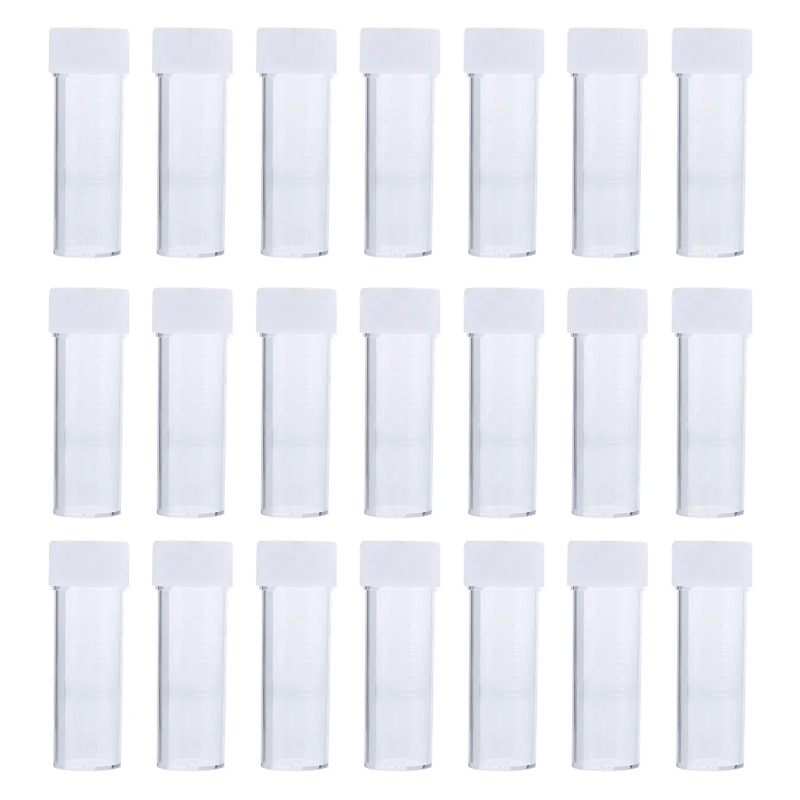 

50 Pcs Clear Sputum Culture Bottle Test Tubes Sample Plastic Laboratory White Small