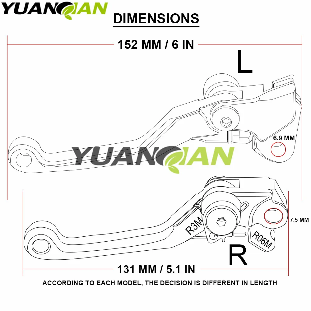 لياماها XT250X 2006-15 تريكر 04-15 DT230LANZA 1997-1999 الدراجة الترابية على الطرق الوعرة موتوكروس سباق CNC عتلات دواسة فرامل محورية #2