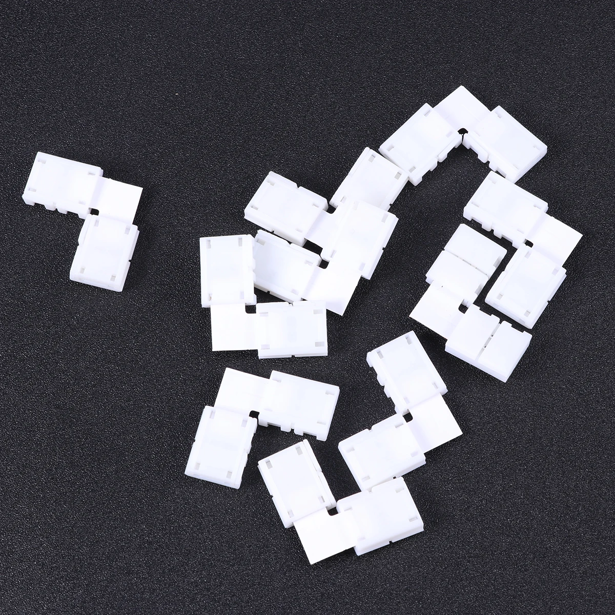 

10pcs LED Light Strip Corner Connectors Easy Installation Compatible 8mm RGB LED Tape DIY Accessories Portable Lighting