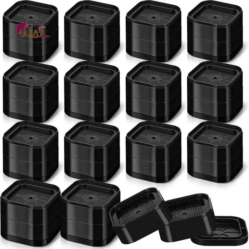 AEA9-Furniture Risers Adjustable Bed Risers 2.2 Inch Stackable Heavy Duty Bed Lifts Risers Square Bed Raising Blocks 16 Pcs