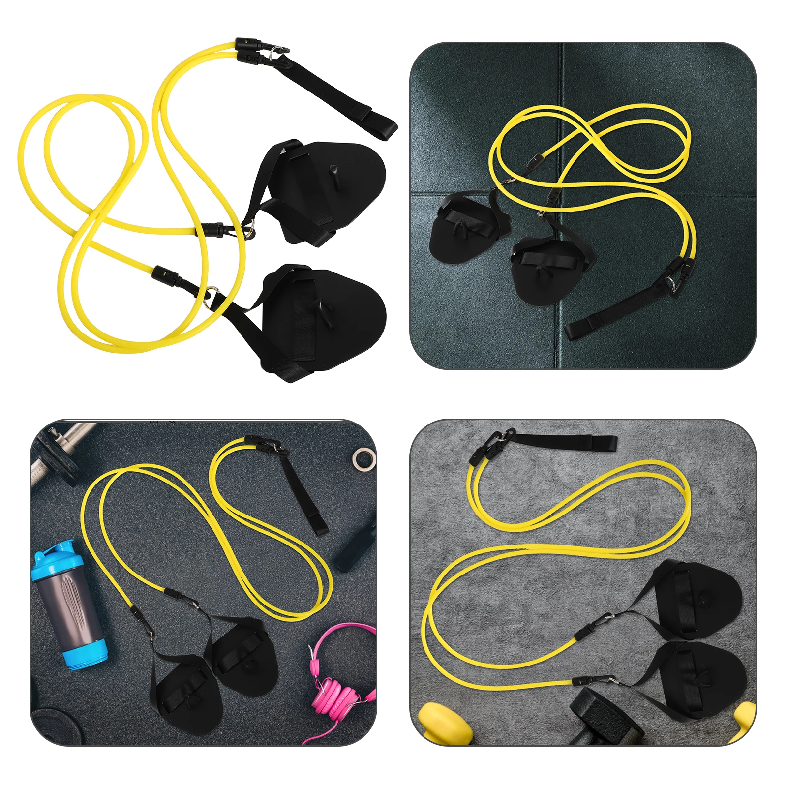 

2Pcs Swim Resistance Band Swimming Strength Training Belt Hand Paddle Adjustable Resistance Swimming Training Exercise Equipment