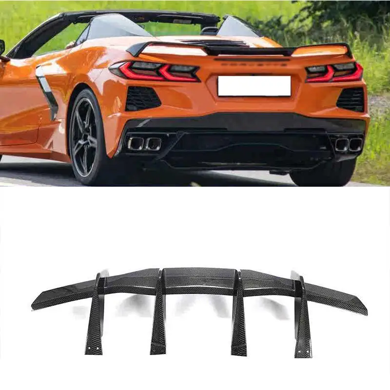 

Carbon Fiber For Chevrolet Corvette C8 Rear Bumper Lip Diffuser，100% tested well