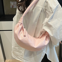 Faionable Cow Horn Aped Women's Bag Casual Crossbody Dumpling Bag Comfortable PU Handbag Girls High-capacity Shoulder Bags