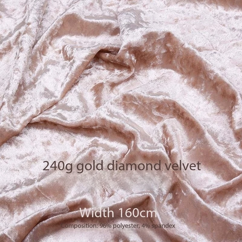 

240g snowflake diamond velvet gold diamond velvet ice flower velvet elastic knitted velvet cloth polyester ammonia pillow sofa r